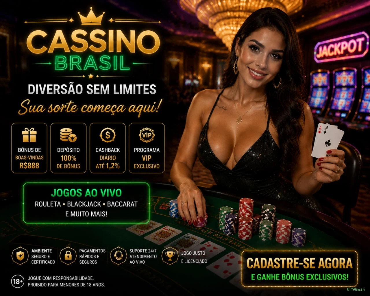 Cassino ao vivo da 6798win com dealers reais